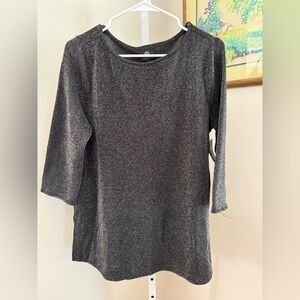 JM Collections Long Sleeve Black Metallic Tunic. NWT. Size Medium.